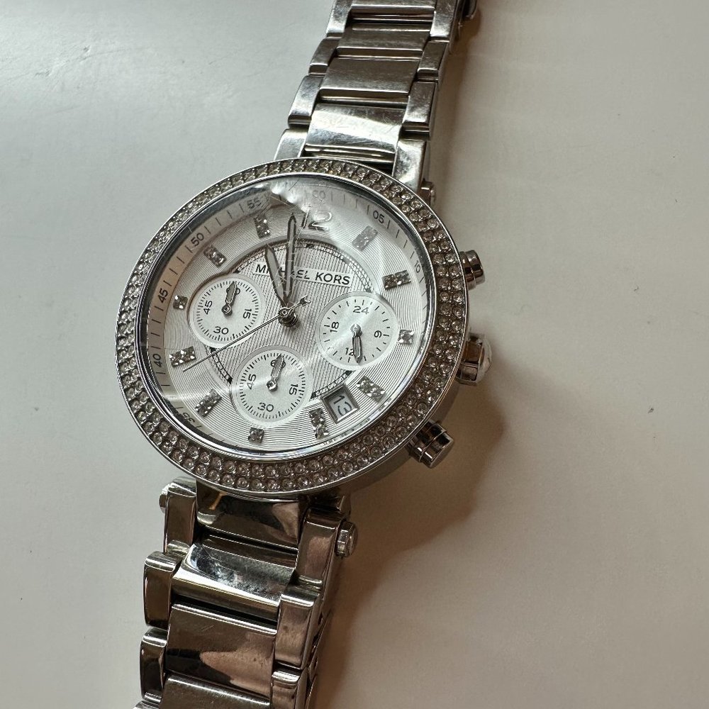 Michael Kors Glitz Silver Dial Stainless Steel Women's Watch